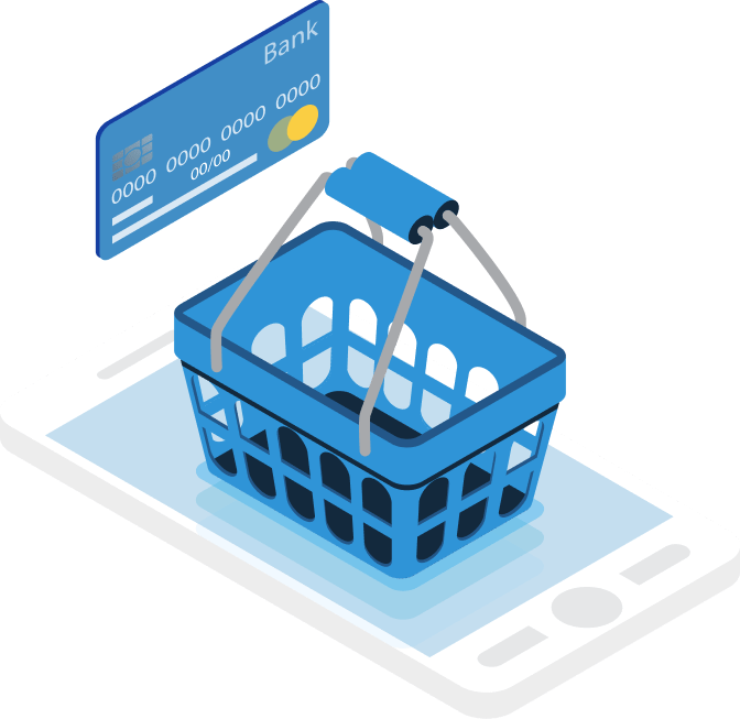 E-Commerce Blue Basket
