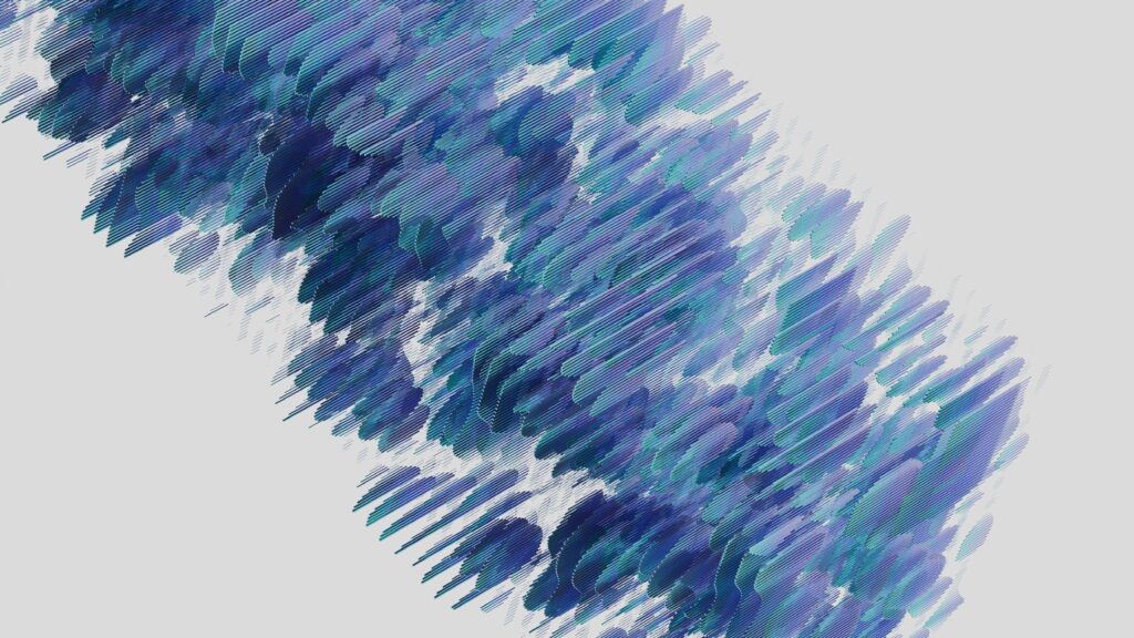 Editorial visualization of structured AI governance frameworks layered over Singapore's financial district, dark background with cyan accents