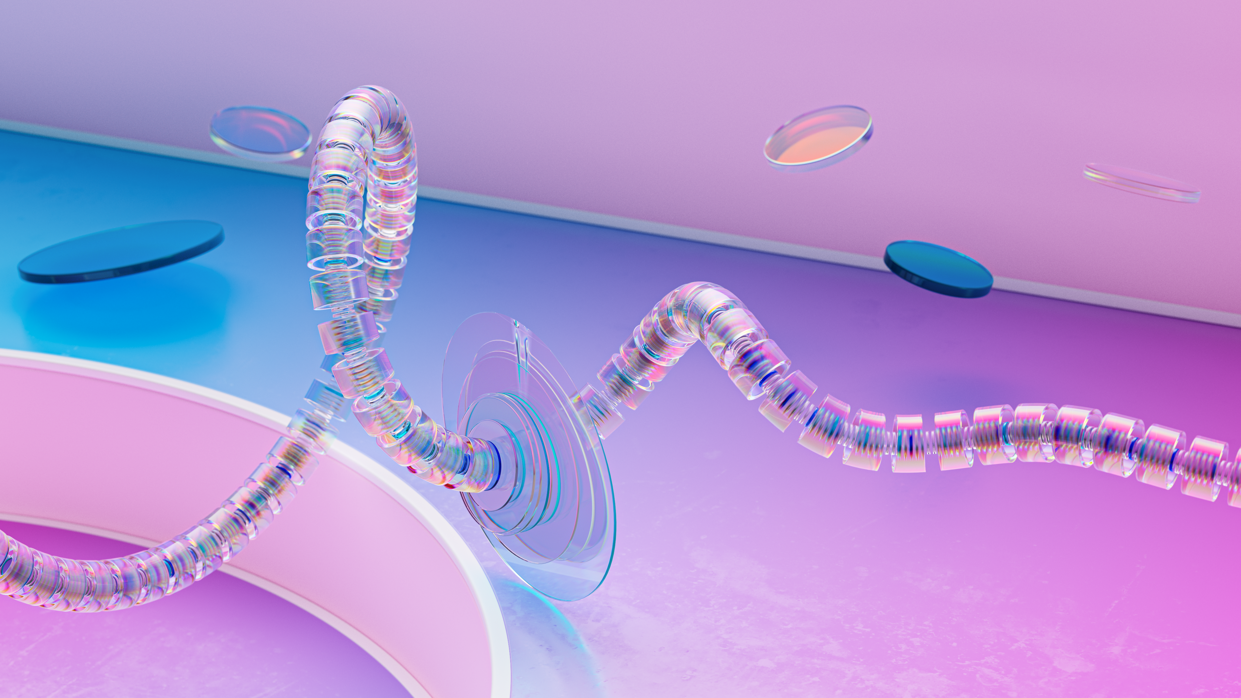 Abstract visualisation of structured and unstructured data being organised into layers