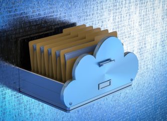 Cloud storage 3D illustration of cloud storage shaped like a filing cabinet with folders inside, symbolizing cloud databases and data integration.
