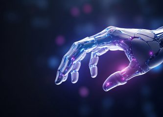 Futuristic robotic hand symbolizing artificial intelligence and digital automation